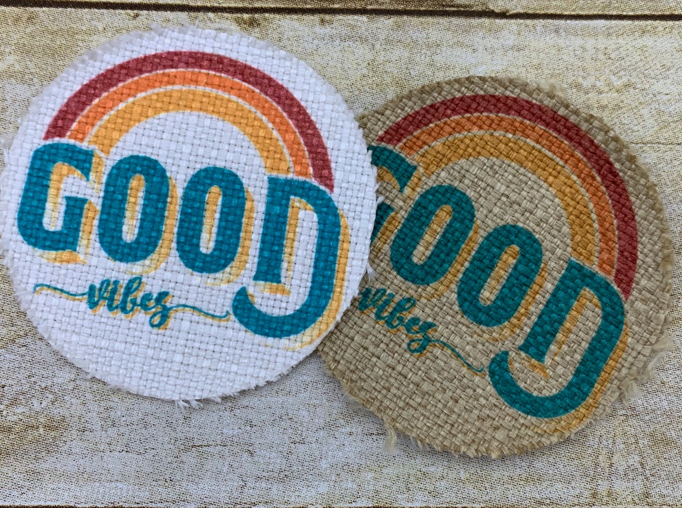 Hat Patch, Good Vibes Hat Patch, Burlap Patch, DIY Hat Making Supplies –  The Shabby Stitchery